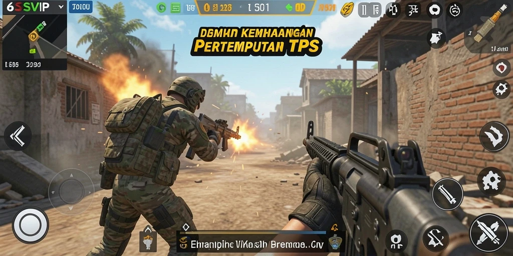 Screenshot utama menampilkan aksi menegangkan di 6SVIP dengan gameplay TPS.