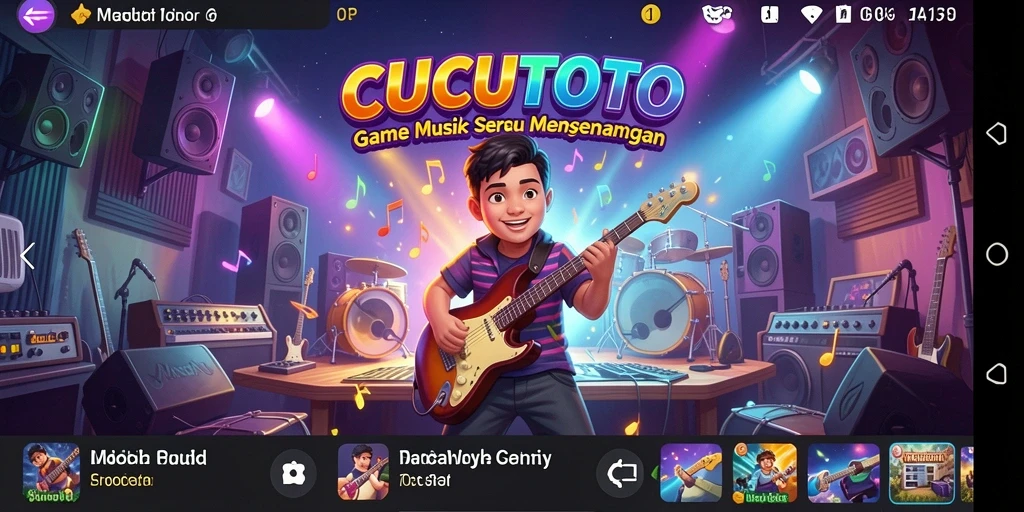 Tangkapan layar gameplay CUCUTOTO dengan pengalaman musik yang interaktif.