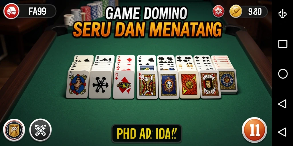 Tampilan menarik gameplay Domino yang mendebarkan.