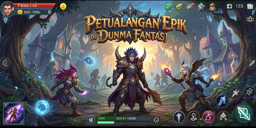 Screenshot gameplay RPG FW66 menampilkan aksi pertarungan yang seru dan mendebarkan.