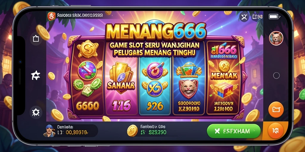 Screenshot MENANG666: Menampilkan berbagai mesin slot dengan tema menarik.