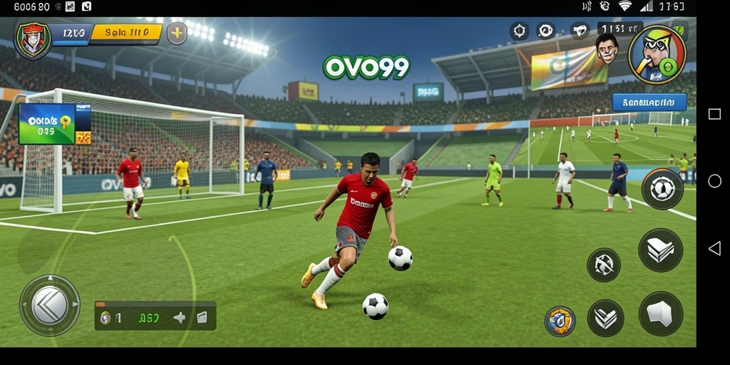 Tampilan gameplay yang menegangkan dari OVO99 di lapangan hijau.