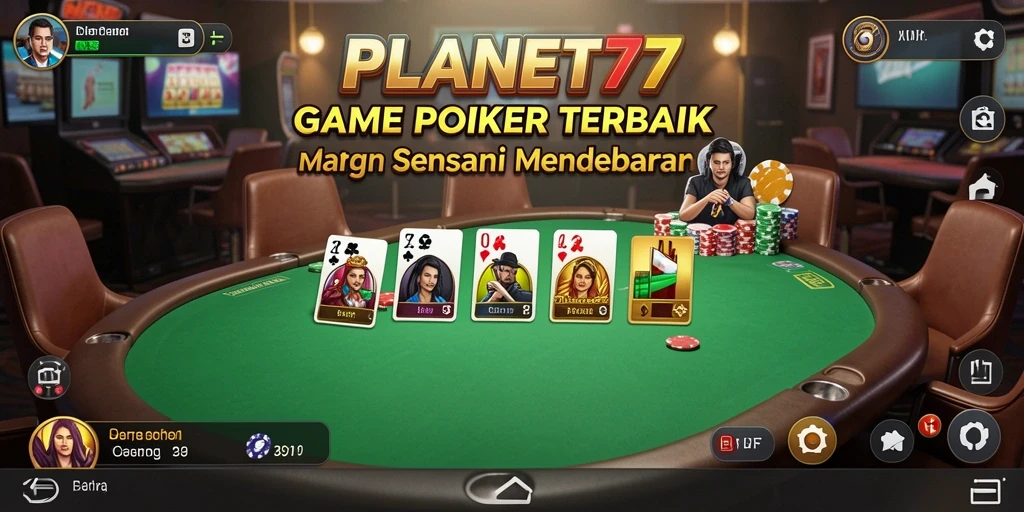 Tampilan permainan Poker yang menarik dan interaktif di PLANET77.