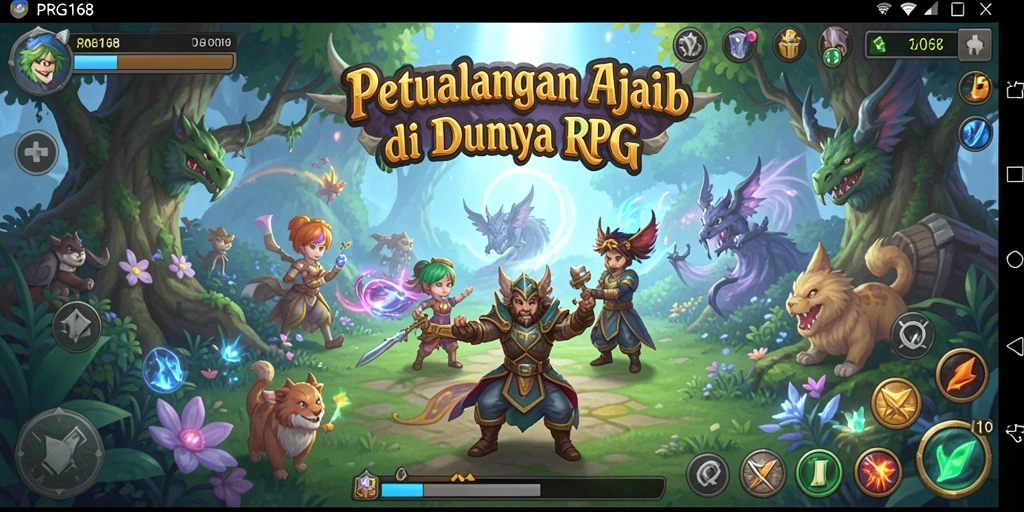Tangkapan layar PRG168 menampilkan aksi seru gameplay RPG.
