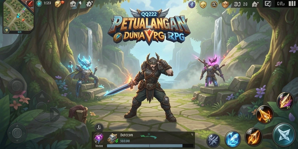 Tangkapan layar gameplay QQ222 yang menampilkan aksi RPG yang mendebarkan.