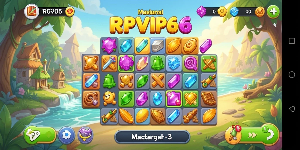 Tampilan gameplay menarik dari RPVIP6 dalam match-3.