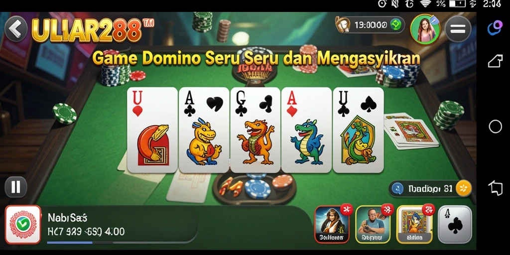Tampilan menarik dari gameplay Domino di ULAR288.